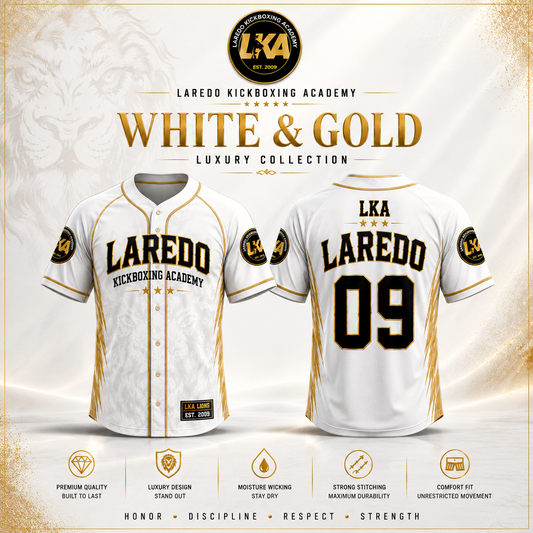 2026 White and Gold LKA Baseball Jersey - Pre Order